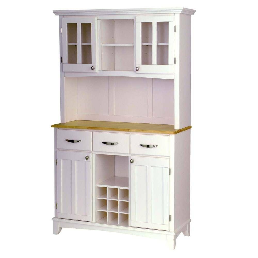 Home Styles White And Natural Buffet With Hutch 5100 0021 12 – The For White Kitchen Sideboards (Photo 10 of 15)