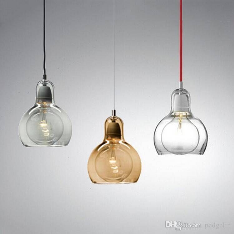 Hotsale Amber/clear /smoke Grey Glass E27 Modern Bar Table Brief In Most Up To Date Smoke Pendant Lights (Photo 7 of 15)