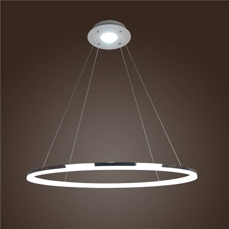 In Stock) Modern Led Acrylic Pendant Light Living Led Ring Lights In Most Current Circle Pendant Lights (Photo 3 of 15)