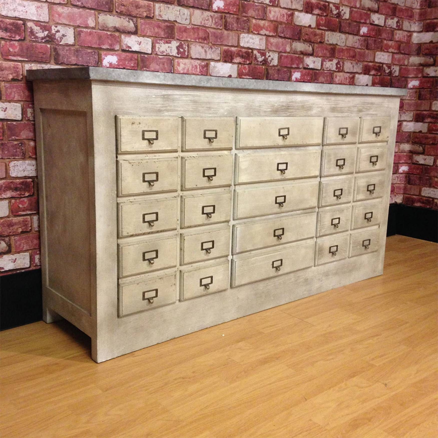 Industrial Chest Of Drawers – Zinc Topped Multi Drawer Apothecary With Regard To Multi Drawer Sideboards (Photo 13 of 15)