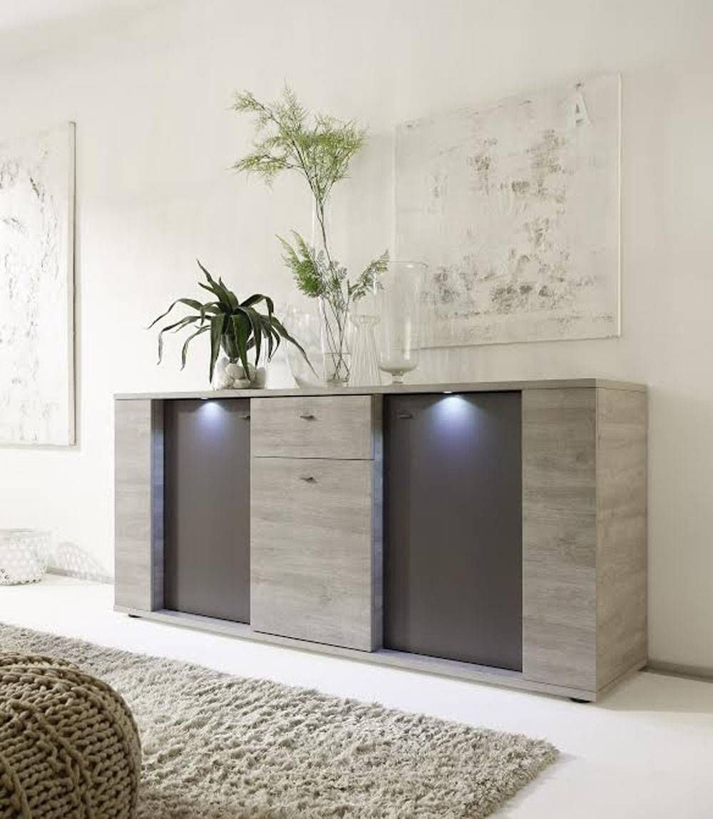 Italian Contemporary Sideboard Buffet With Led Lights Santa Ana With Regard To Modern Buffet And Sideboards (Photo 10 of 15)