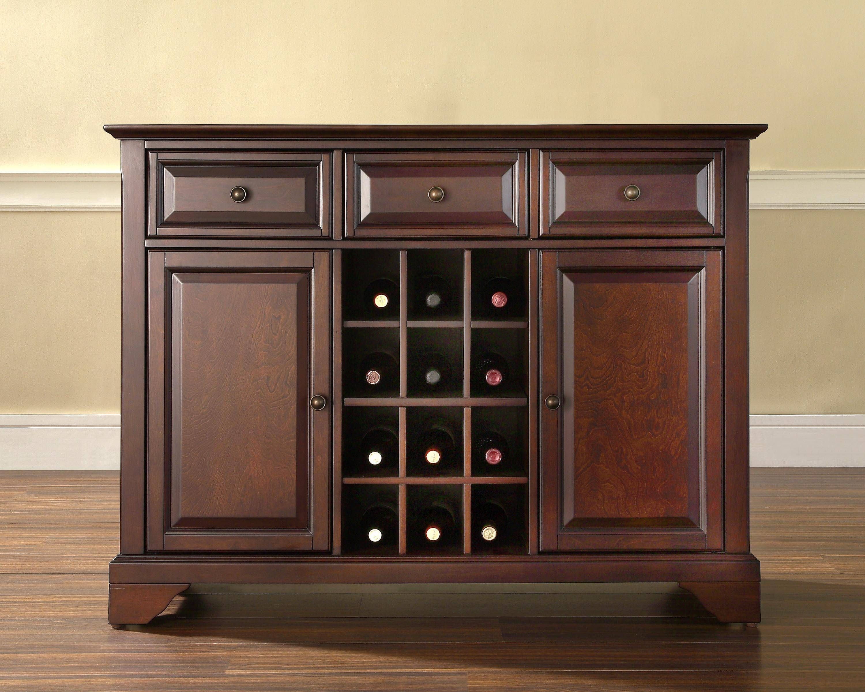 Kitchen : Dark Wood Sideboard Wine Buffet Table Buffet And Hutch Intended For Modern Buffet And Sideboards (Photo 14 of 15)