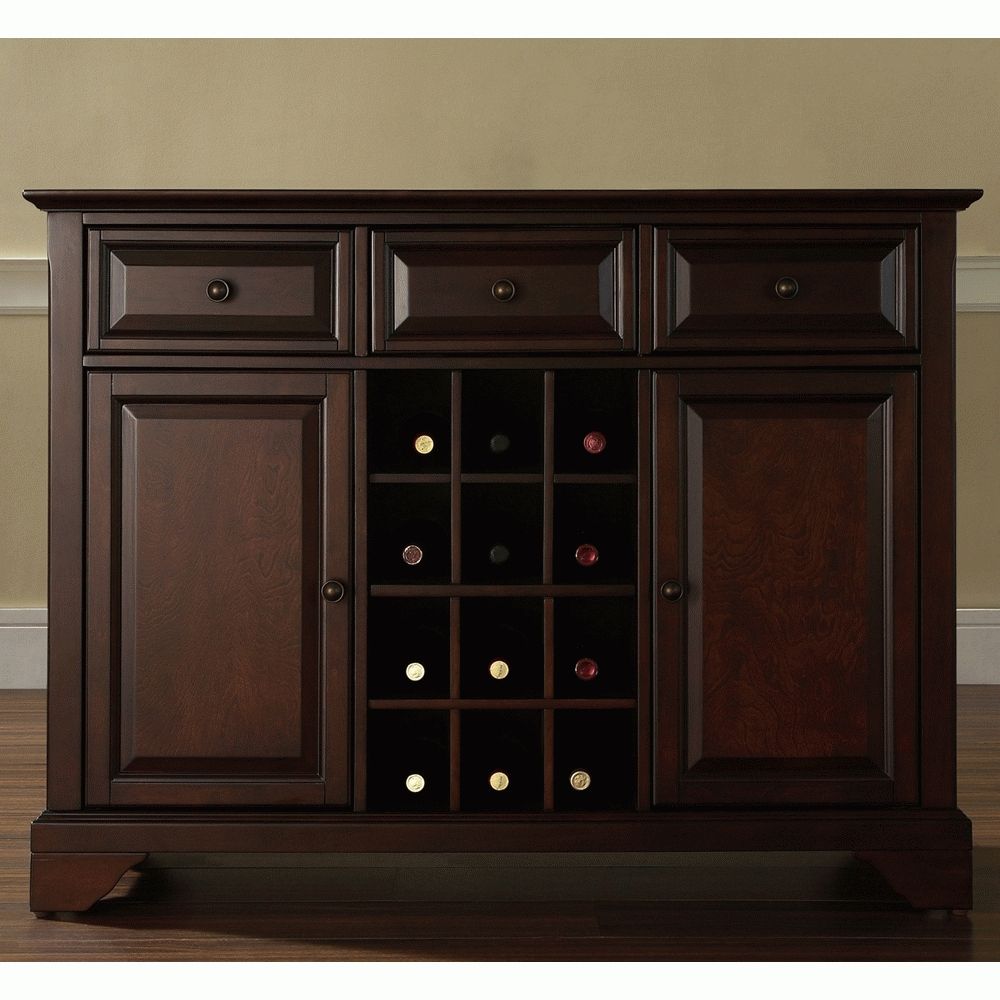 Lafayette Buffet Server / Sideboard Cabinet With Wine Storage In Within Mahogany Buffet Sideboards (Photo 3 of 15)