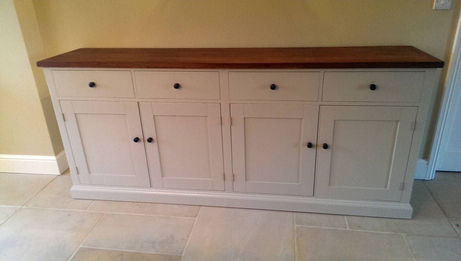 Large Painted Sideboard With Oak Top – Solid Wood & Painted Made Regarding Kitchen Sideboards (View 4 of 15)