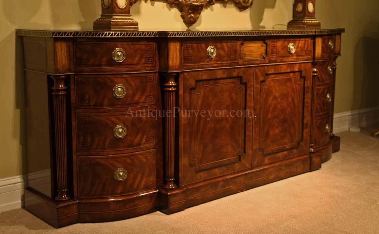 Large Regency Style Flame Mahogany Sideboard Or Credenza Inside Mahogany Sideboard Furniture (View 7 of 15)