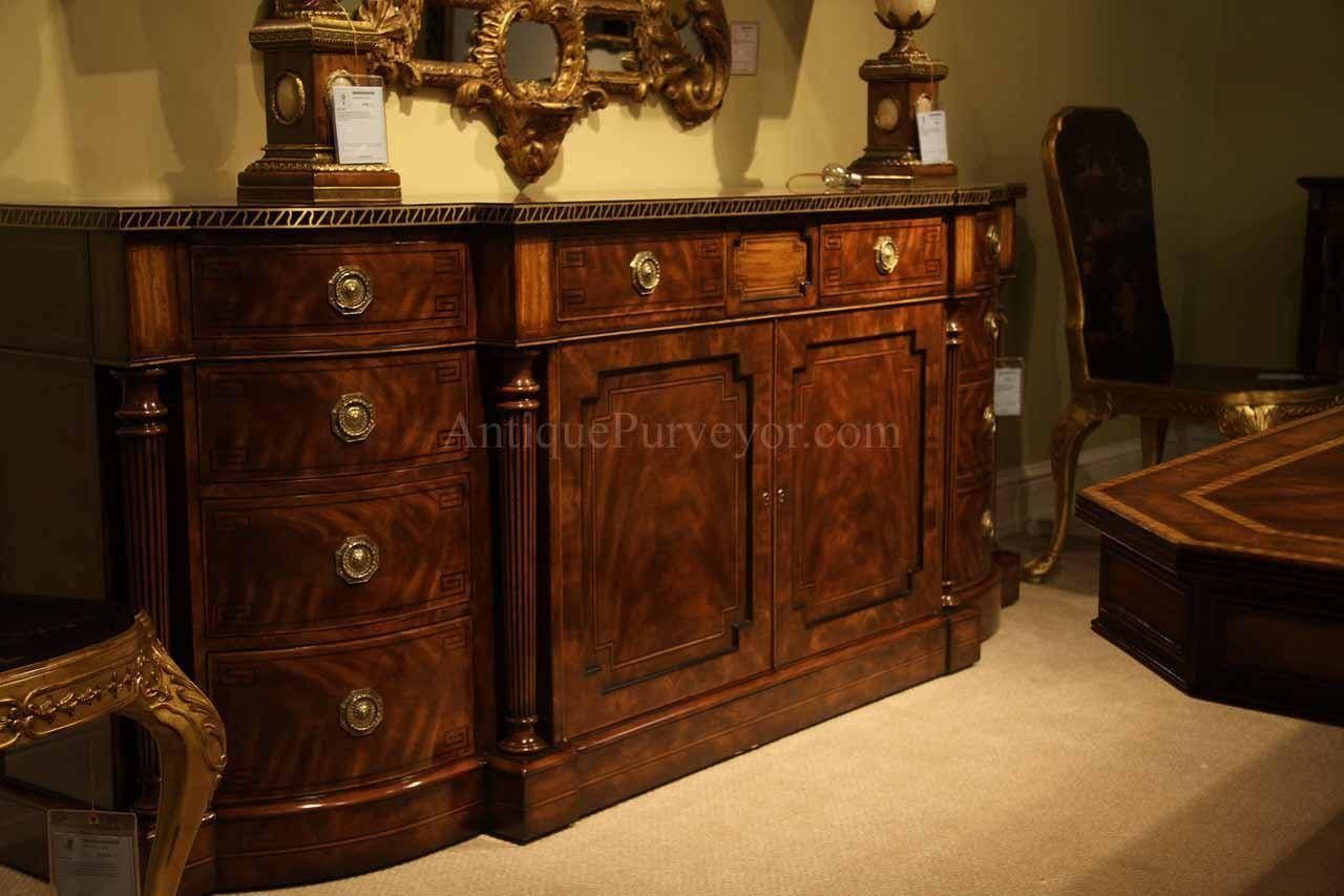 Large Regency Style Flame Mahogany Sideboard Or Credenza Pertaining To Mahogany Buffet Sideboards (View 10 of 15)
