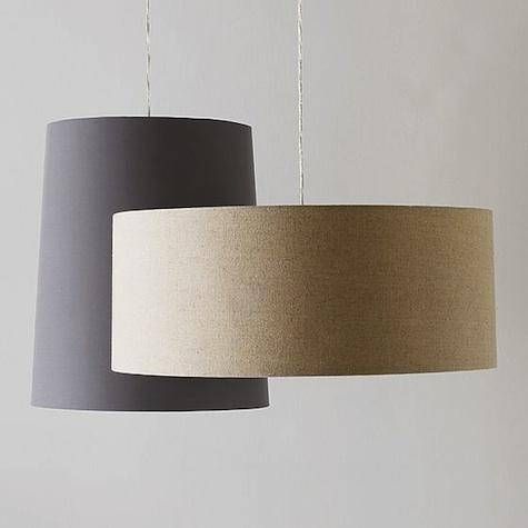 Lighting: New Drum Pendants At West Elm – Remodelista Inside Most Recently Released Fabric Pendant Lamps (Photo 3 of 15)