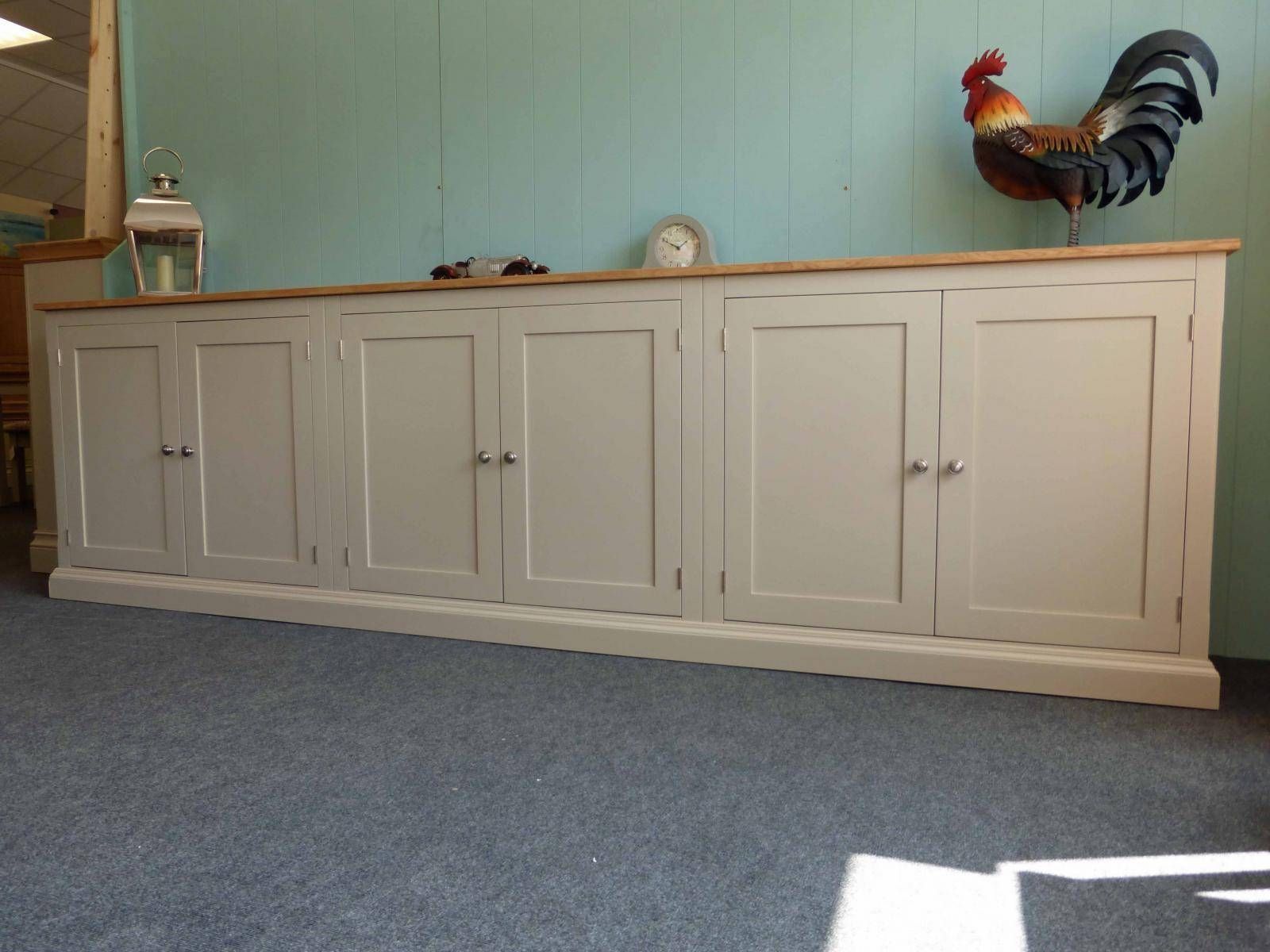 Long Low Six Door Cupboard – Bespoke Living Room Furniture – Pine Inside Long Low Sideboards (View 9 of 15)
