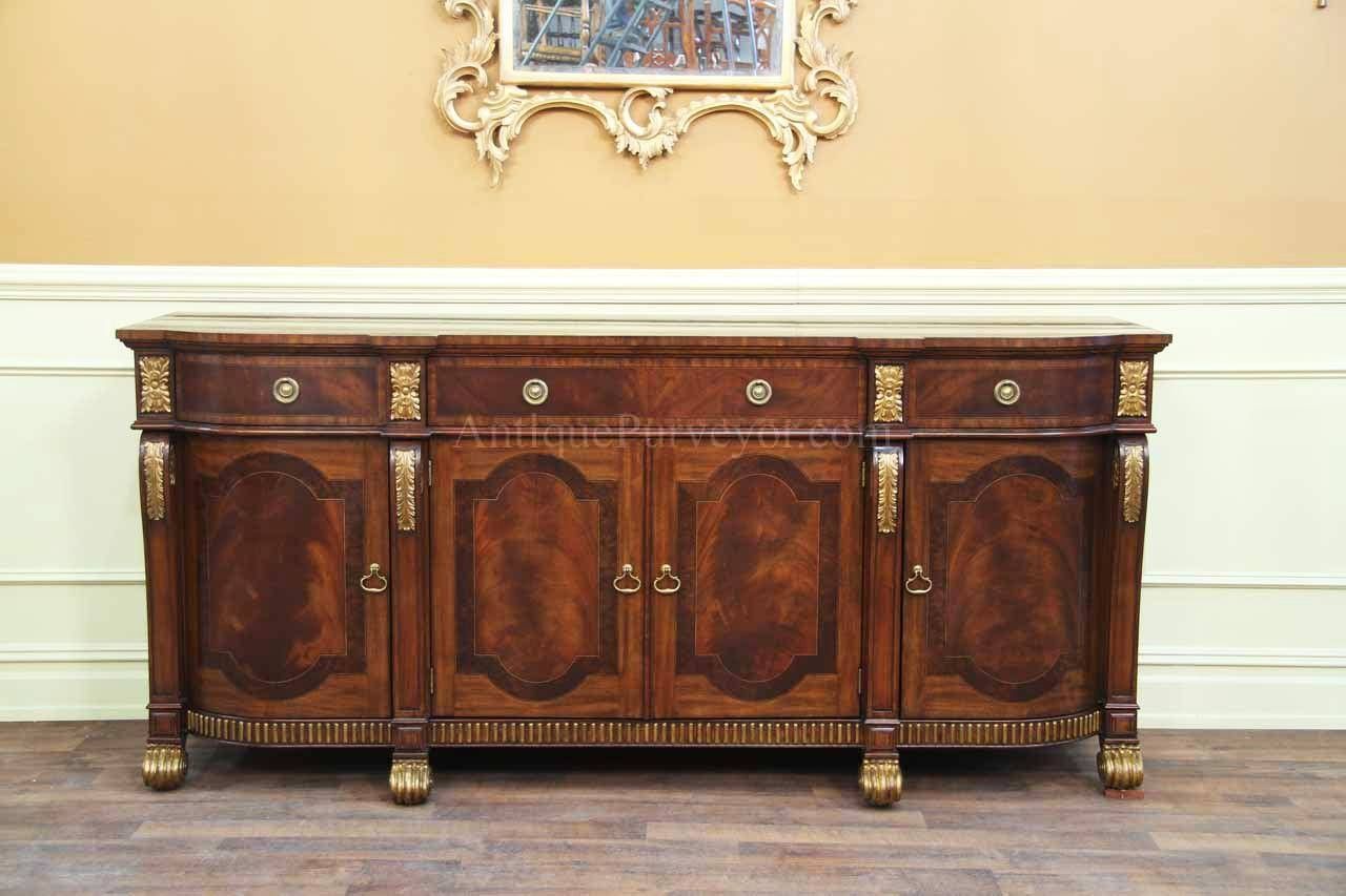 Mahogany Sideboard With Gold Leaf Accents For The Dining Room Inside Mahogany Sideboard Furniture (Photo 5 of 15)