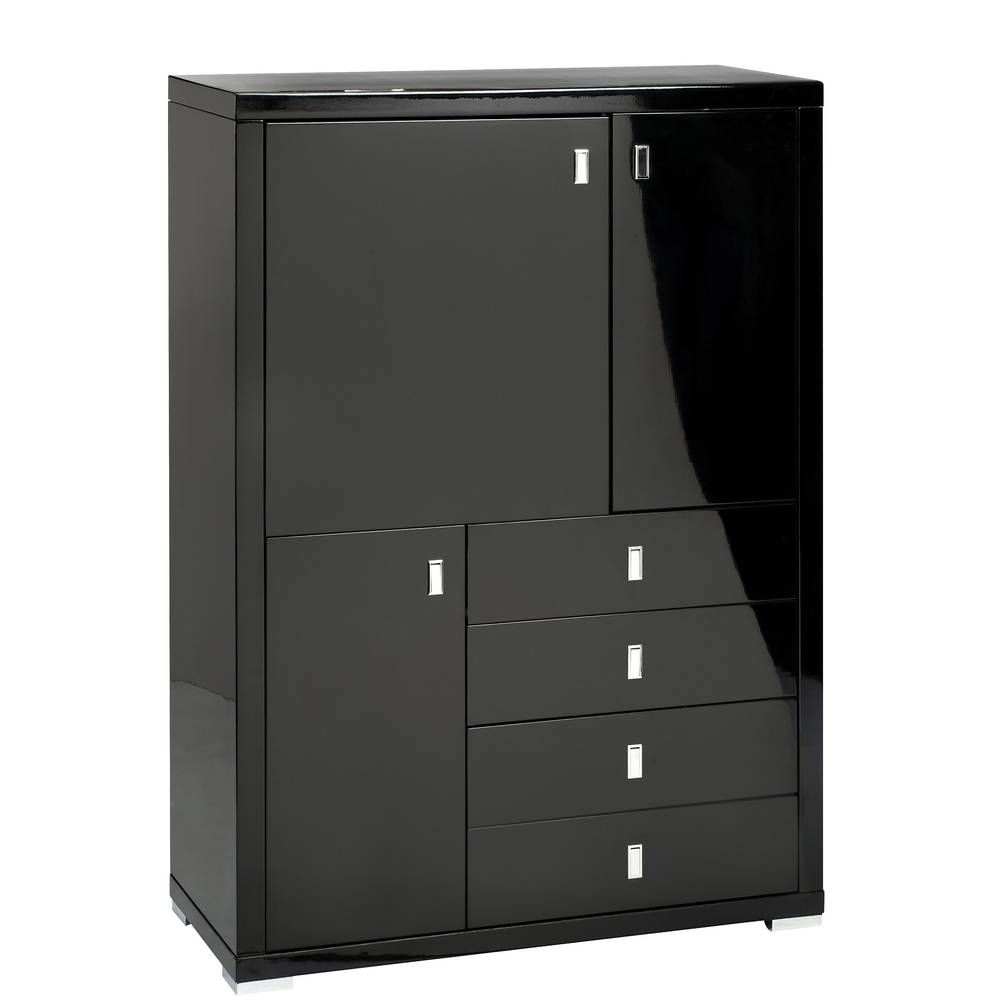 Malone Upright Sideboard Black – Dwell In Black Gloss Sideboards (Photo 12 of 15)