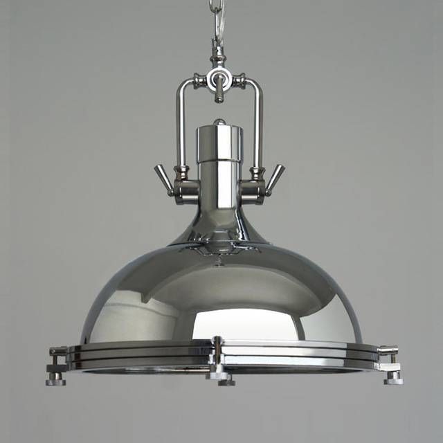 Metal Industrial Pendant Light Vincent Chrome Country Pendant Pertaining To Recent Chrome Pendant Lights (View 10 of 15)