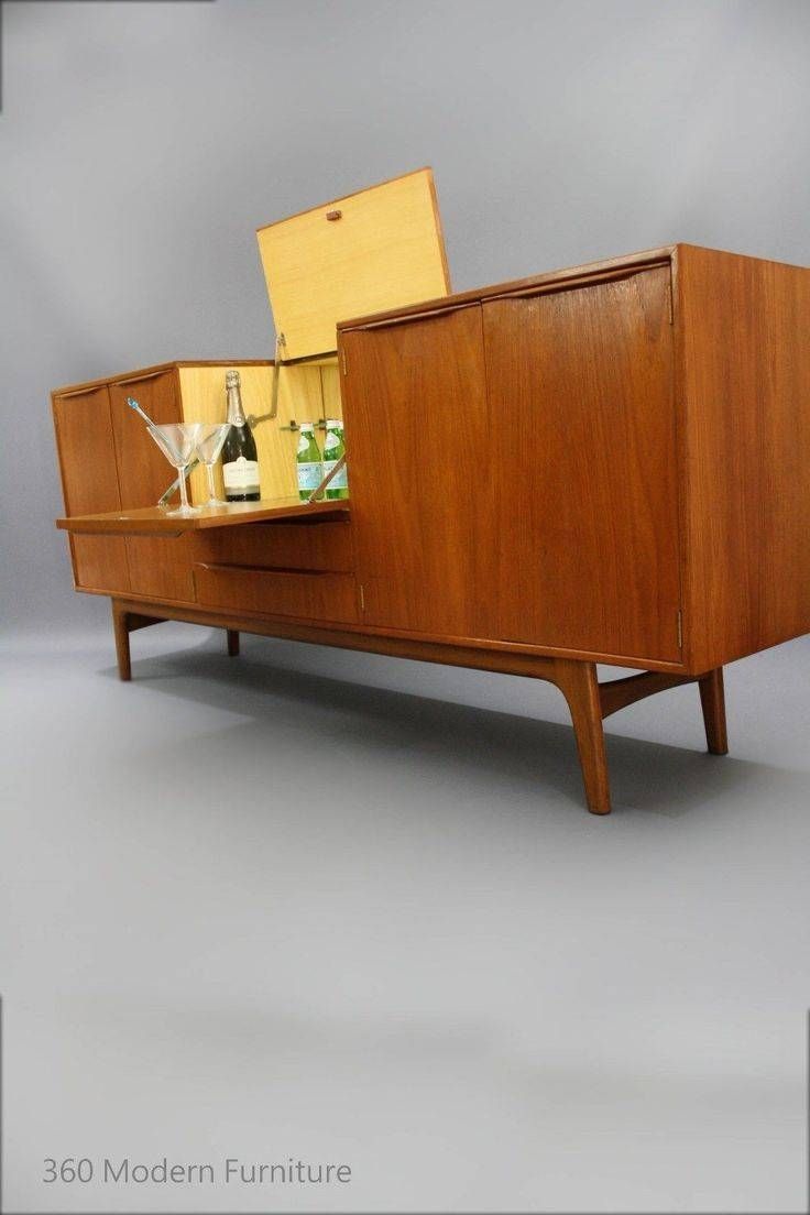 Mid Century Sideboard Buffet Cocktail Bar Teak Cabinet Retro Throughout Retro Buffet Sideboards (View 9 of 15)