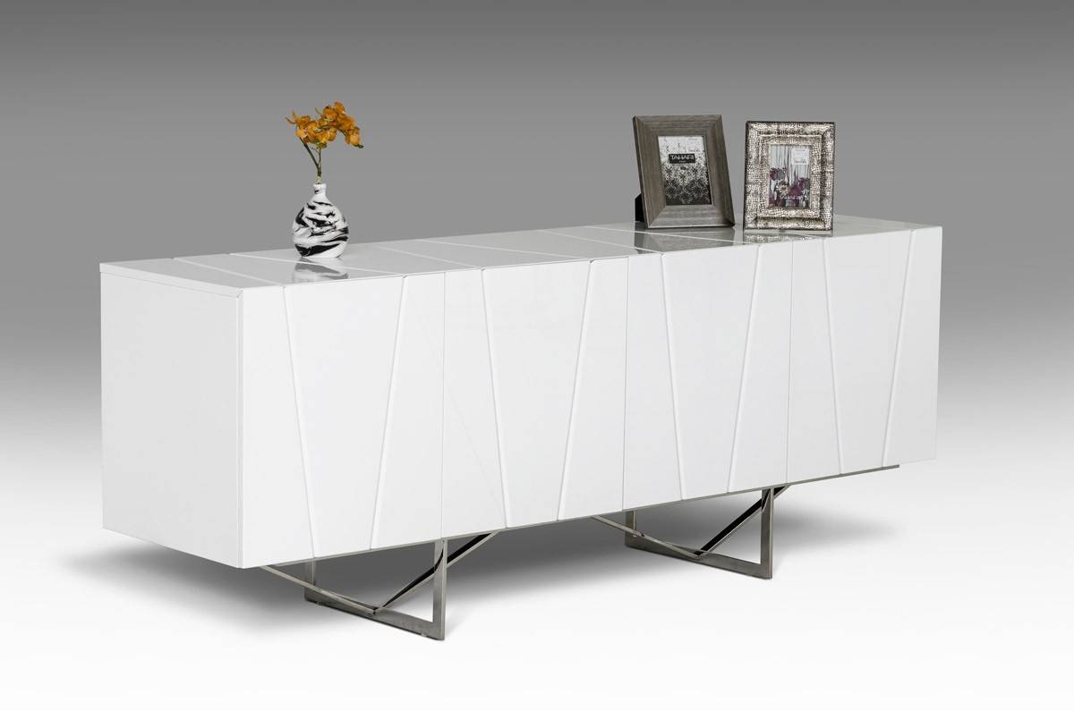 Modrest Chrysler Modern White High Gloss Buffet – Buffets – Dining With Black Gloss Buffet Sideboards (Photo 1 of 15)