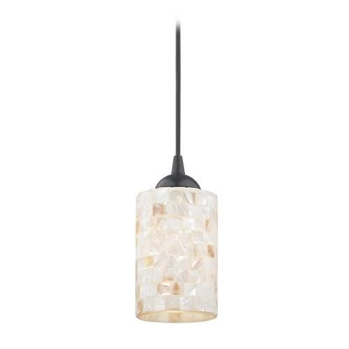 Mosaic Mini Pendant Light With Cylinder Glass In Black Finish Within Best And Newest Small Pendant Lights (View 3 of 15)