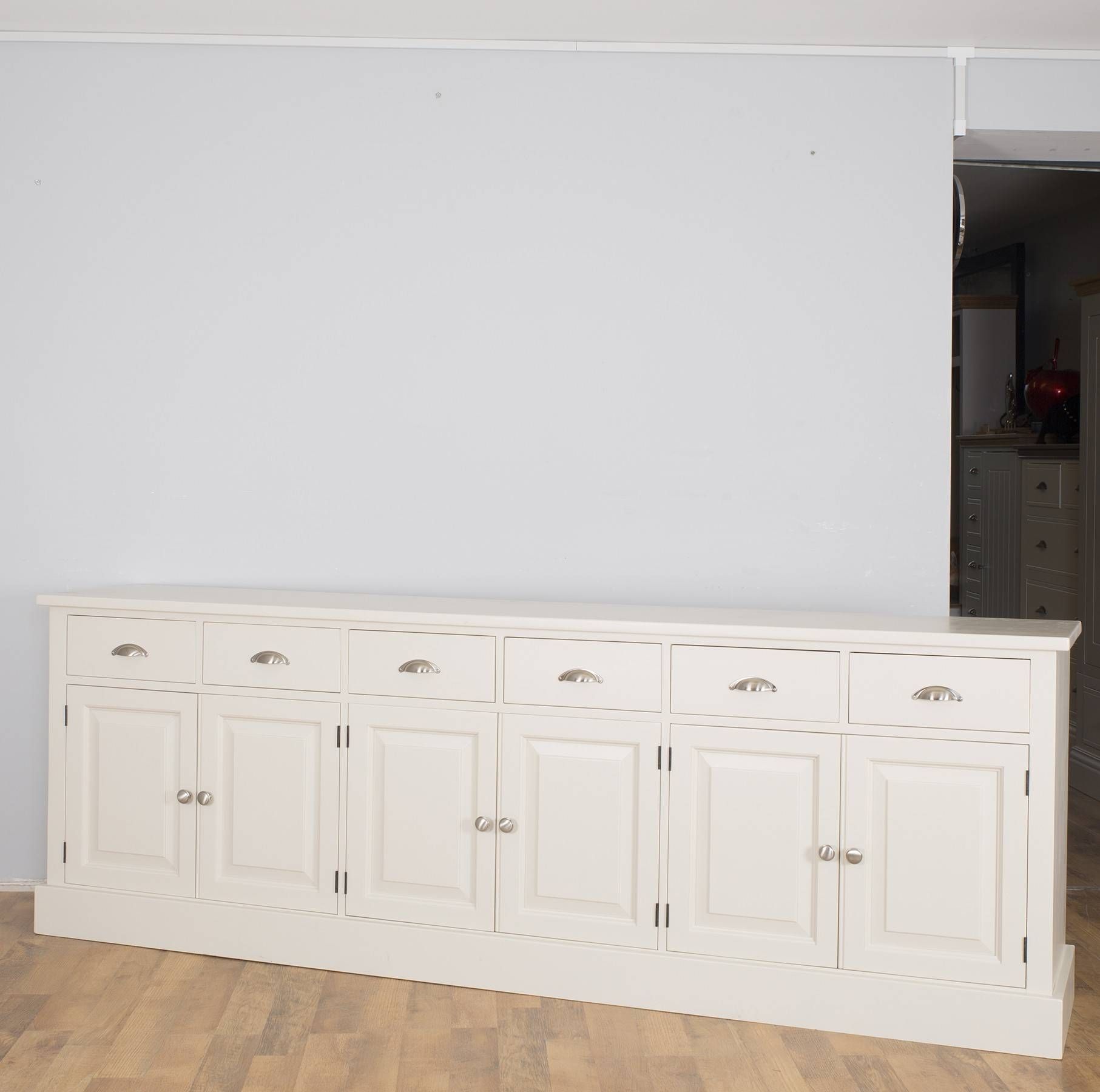 Mottisfont Solid Pine Painted Large 6 Door 6 Drawer Welsh Dresser Intended For Large White Sideboards (Photo 1 of 15)
