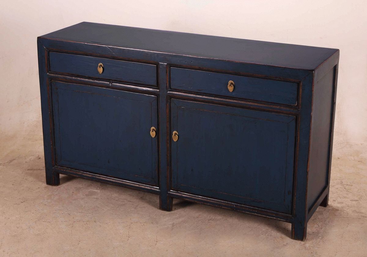 Navy Blue Sideboard Cabinet Media Console Tv Cabinet – Buffets For Sideboards Tv (View 15 of 15)
