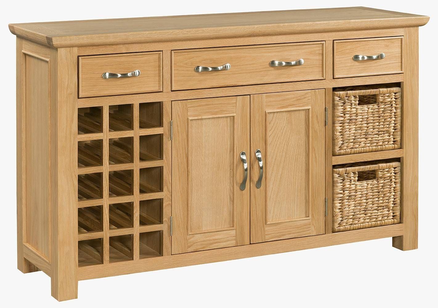 Oak Large Sideboard With Wine Rack (sie054) – Solid Wood & Painted With Regard To Wine Sideboards (Photo 12 of 15)