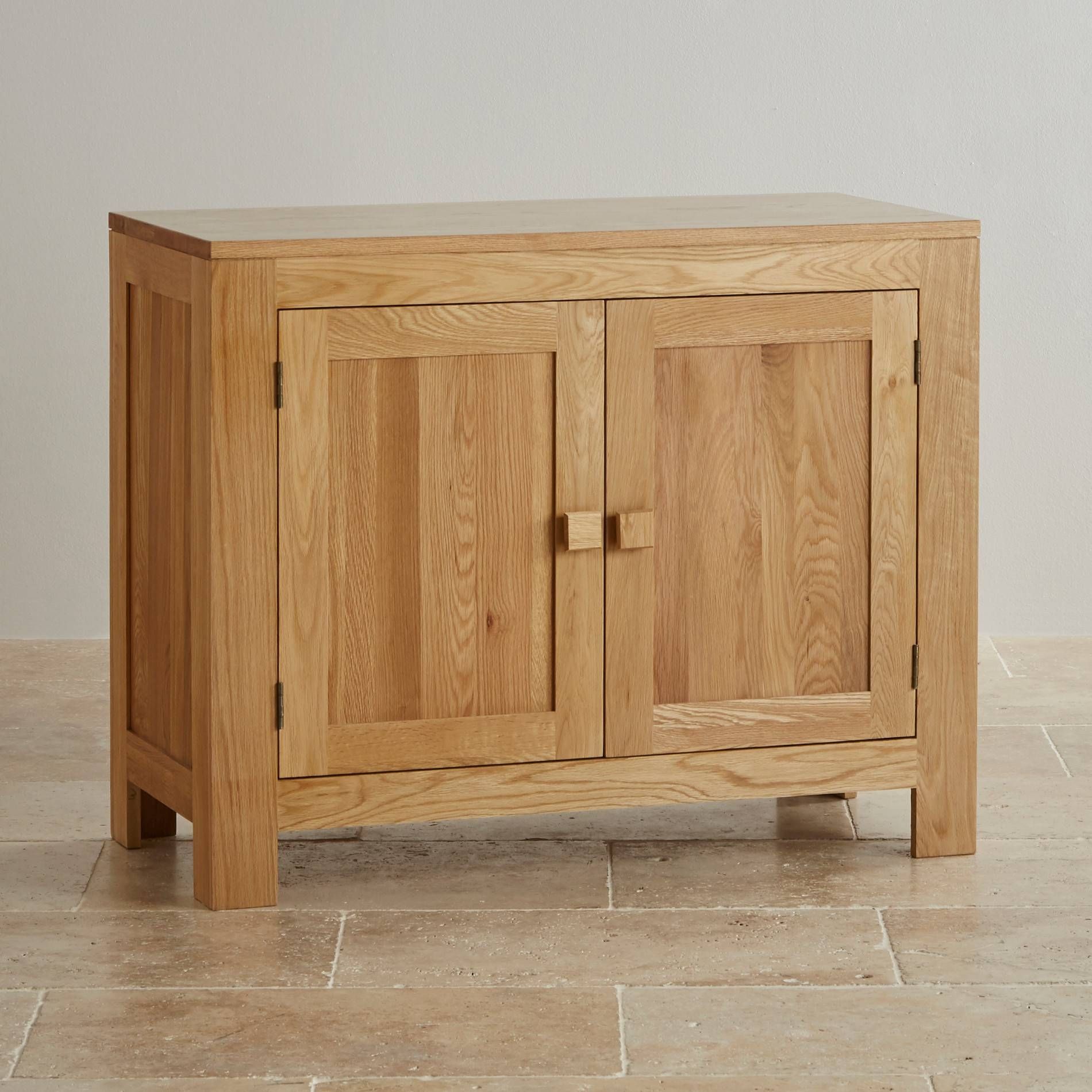 Oakdale Natural Solid Oak Small Sideboard | Oak Furniture Land In Small Wooden Sideboards (View 7 of 15)