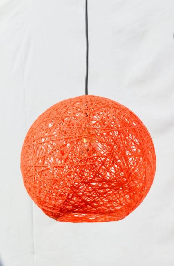 Orange Sphere. Modern Pendant Lamp. Globe Pendant Light (View 5 of 15)