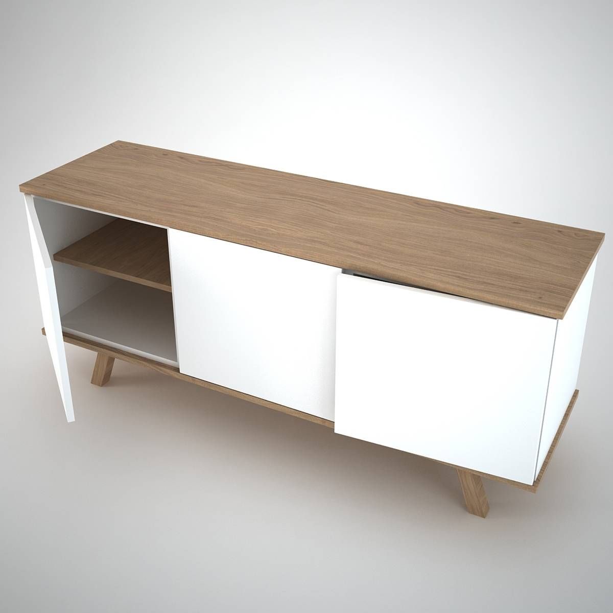 Ottawa Sideboard (3) White – Join Furniture Regarding White And Oak Sideboards (View 4 of 15)
