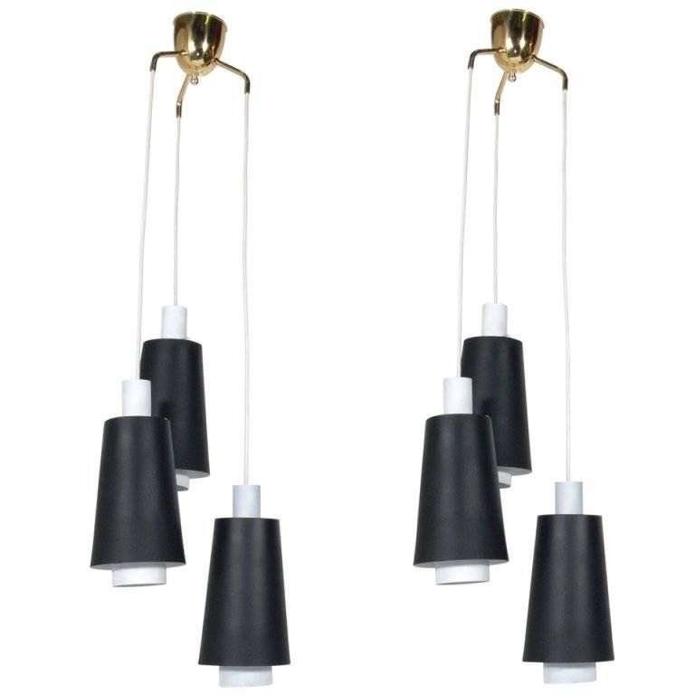 Pair Of Danish Modern Pendant Light Fixtures Or Chandeliers For Throughout 2017 Danish Pendant Lights (View 9 of 15)