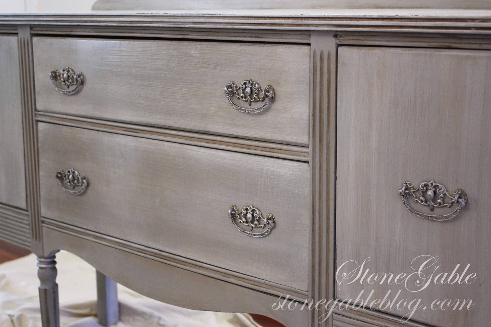 Paris Grey Buffet – Stonegable Within Grey Painted Sideboards (Photo 15 of 15)