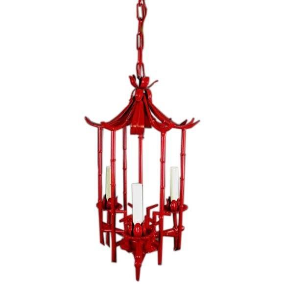 Red Tole Pagoda Lantern At 1stdibs Throughout Most Popular Pagoda Pendant Lights (Photo 4 of 15)