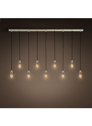 Restoration Hardware 20th C. Factory Filament Bare Bulb Within Bare Bulb Filament Pendants Polished Nickel (Photo 10 of 15)