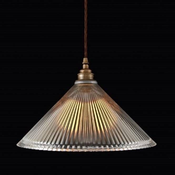 Ribbed Glass Pendant Light Shade On Braided Cord Cable In 2018 Glass Pendant Lights Uk (Photo 7 of 15)