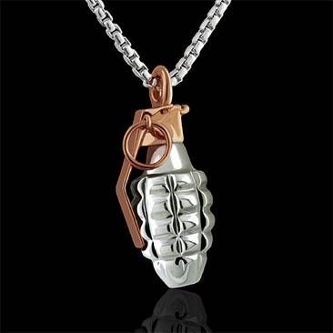 Rose Gold And Sterling Silver 3d Hand Grenade Charm Pendant In 2018 Grenade Pendants (View 5 of 15)