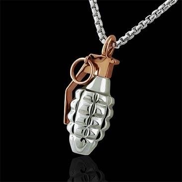 Rose Gold And Sterling Silver 3d Hand Grenade Charm Pendant With Regard To Most Popular Grenade Pendants (View 12 of 15)