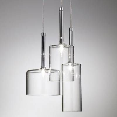 Round Canopy Clear Glass Multi Light Pendant Light In Designer With 2017 Designer Glass Pendant Lights (View 3 of 15)