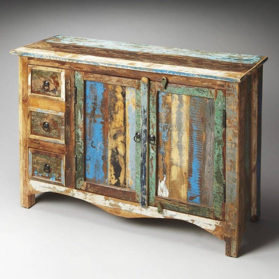 Sideboard : Oriental Distressed Rustic Blue Credenzaard Buffet With Regard To Mexican Sideboards (Photo 9 of 15)