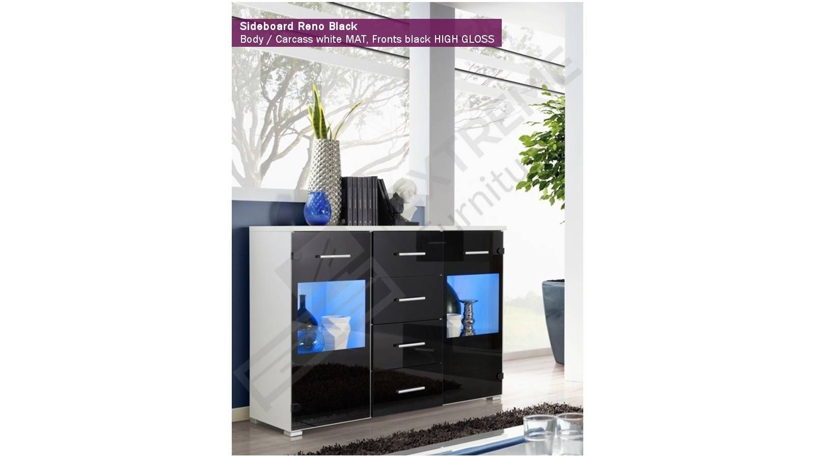 Sideboard Reno – Extreme Furniture Limited Intended For High Gloss Black Sideboards (View 13 of 15)