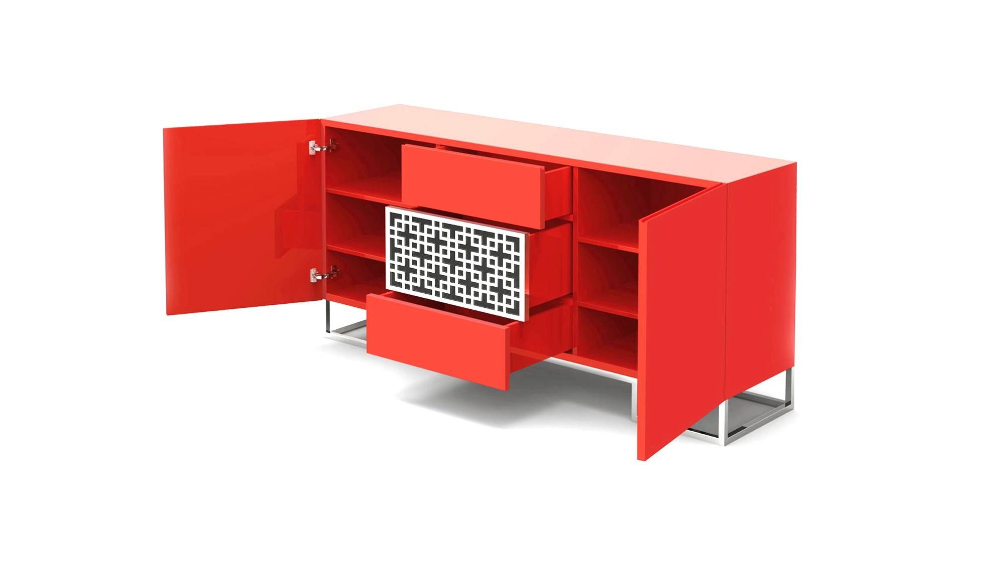 Sideboard With Central Motif | Forbidden City Intended For Red High Gloss Sideboards (View 4 of 15)