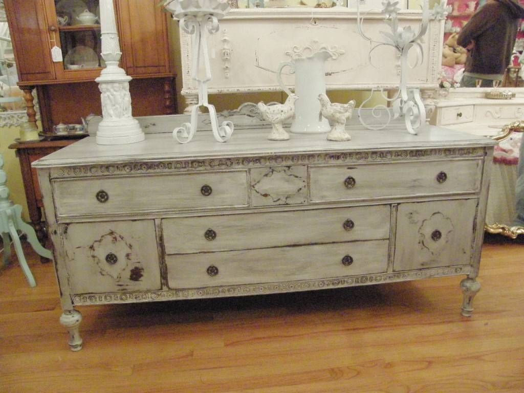 Sideboards. Amusing Distressed Buffet: Distressed Buffet For Distressed Wood Sideboards (Photo 9 of 15)