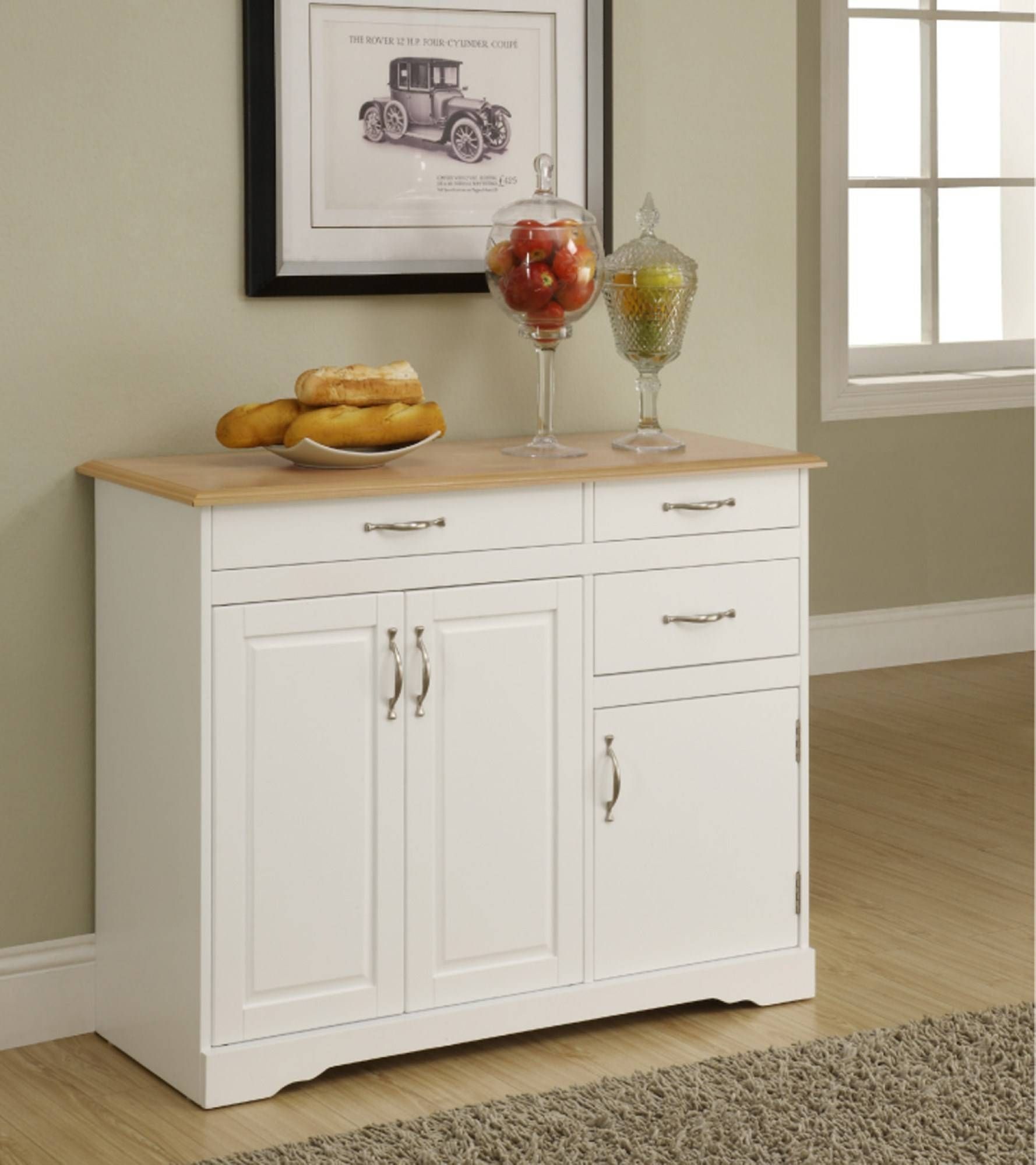 Sideboards: Marvellous Kitchen Credenza Buffet Table Decor, Buffet Intended For White Glass Sideboards (View 9 of 15)