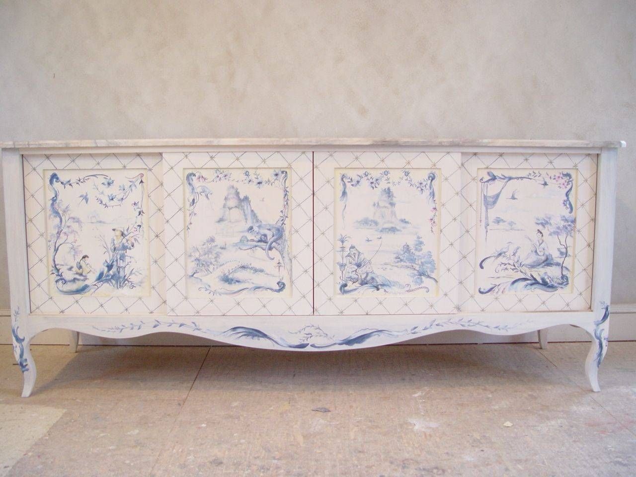 Sideboards. Stunning Hand Painted Buffet Furniture: Hand Painted With Regard To Hand Painted Sideboards (Photo 14 of 15)