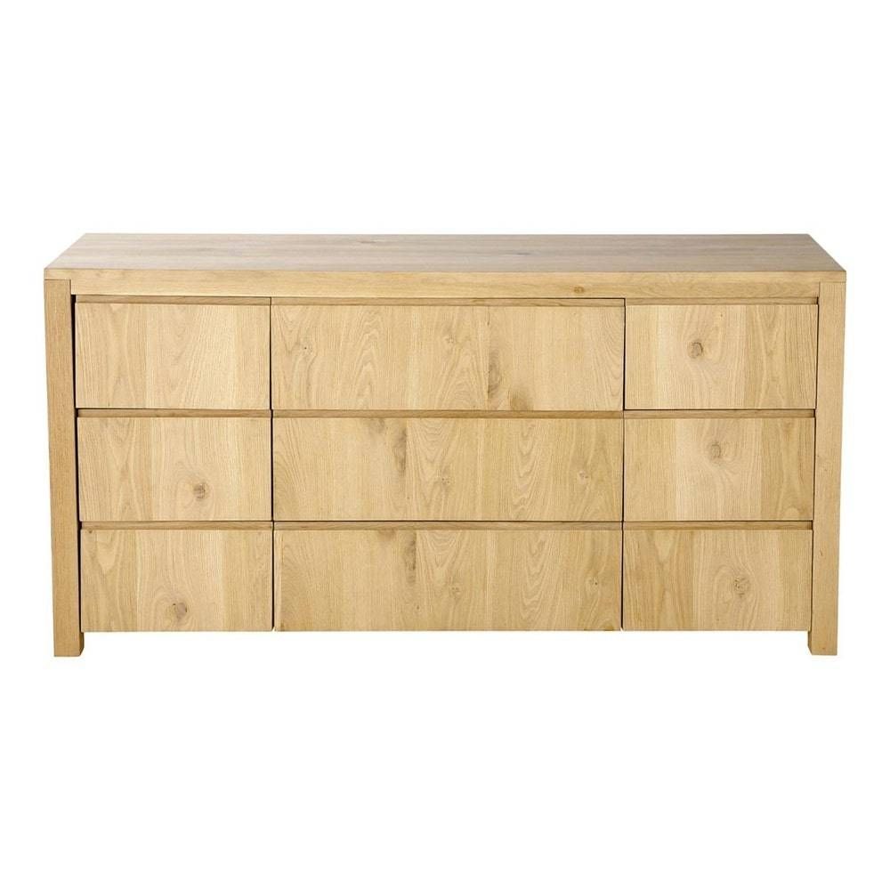 Solid Oak Multi Drawer Sideboard W 150cm Danube | Maisons Du Monde Regarding Multi Drawer Sideboards (View 15 of 15)