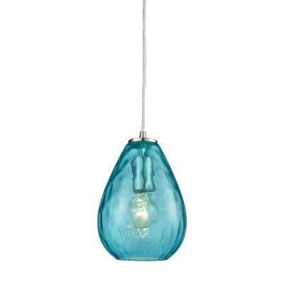 Teal – Pendant Lights – Hanging Lights – The Home Depot Regarding Aqua Pendant Light Fixtures (Photo 12 of 15)