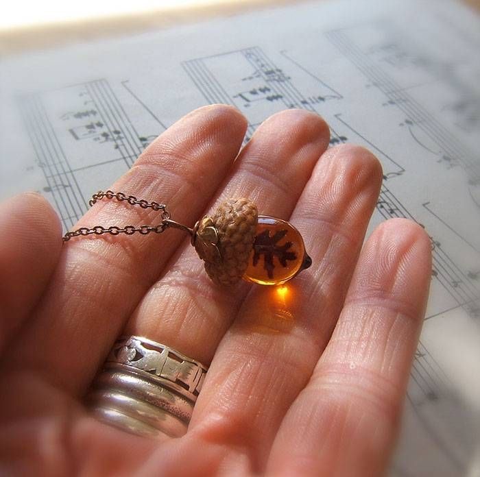 These Glass Acorn Pendants Made With Real Acorn Caps Are The With 2018 Acorn Pendants (View 15 of 15)
