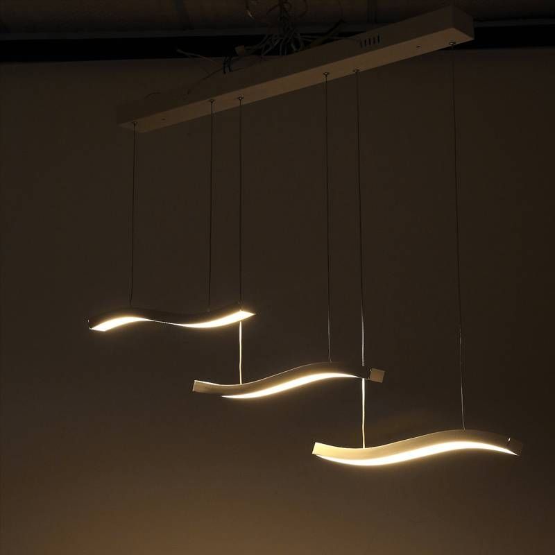 Three Wave Led Contemporary Pendant Light Fixture | Modern (View 3 of 15)