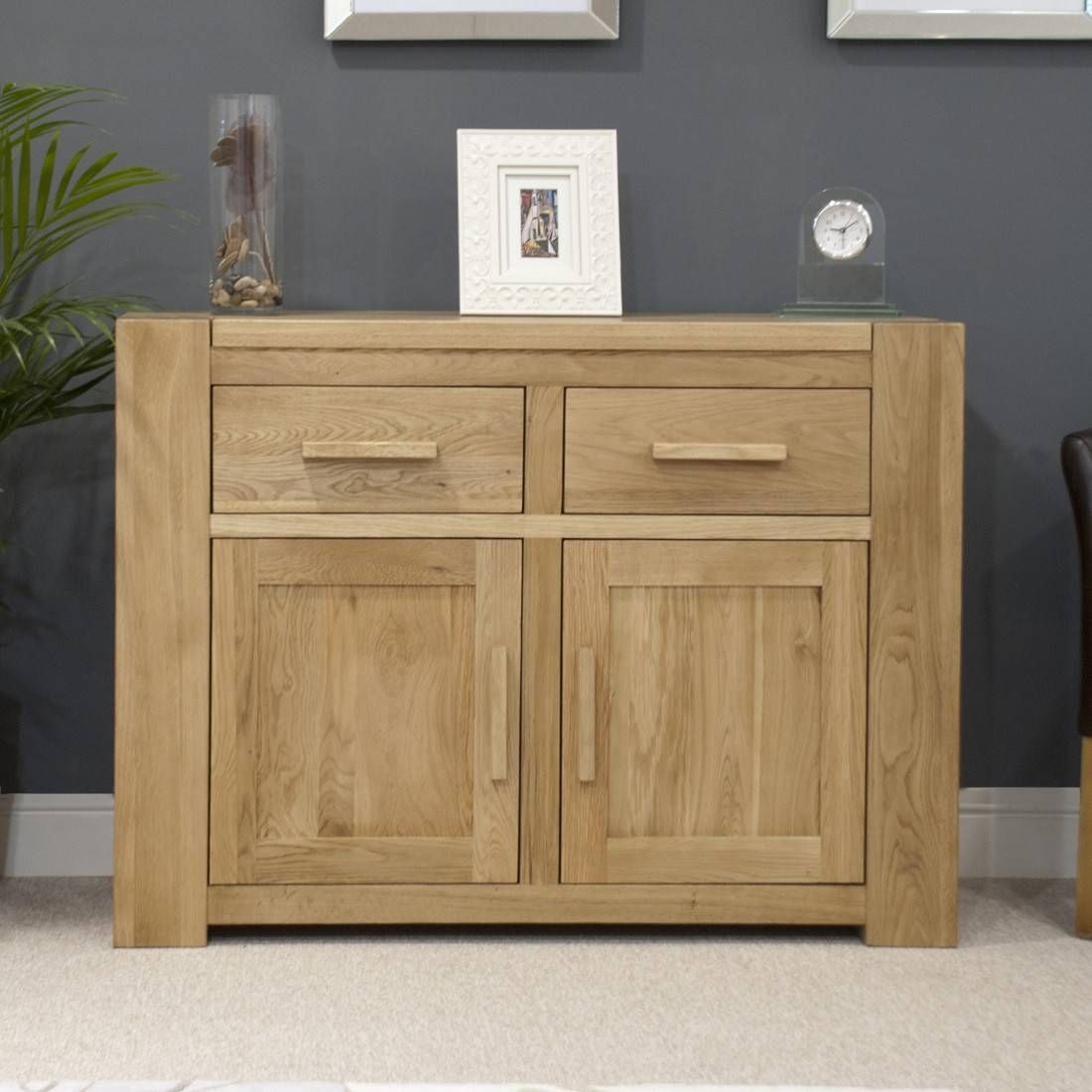 Trend Solid Oak Small 2 Door Sideboard | Oak Furniture Uk In Oak Sideboards Uk (View 7 of 15)