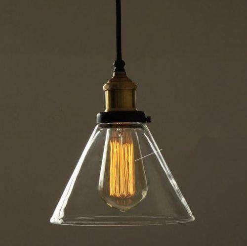 Vintage Industrial Diy Copper Ceiling Lamp Light Funnel Glass With Cheap Industrial Pendant Lights (Photo 1 of 15)