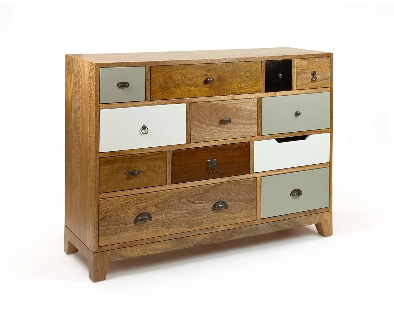 Vintage Inspired Chest Of Drawers – Multicoloured Wooden Chests Intended For Multi Drawer Sideboards (View 3 of 15)