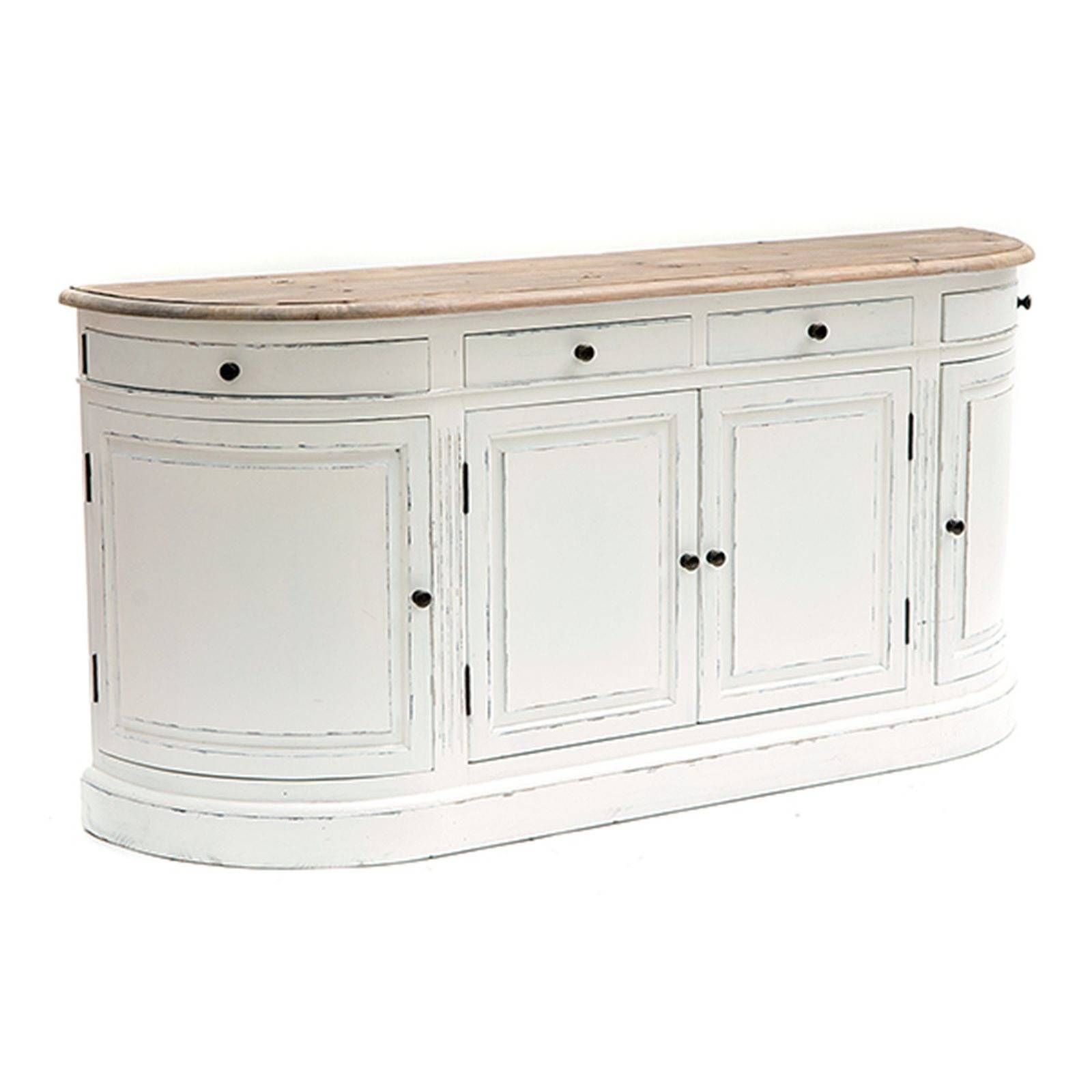 Vintage White Empire Curved Sideboard For Curved Sideboards (Photo 1 of 15)
