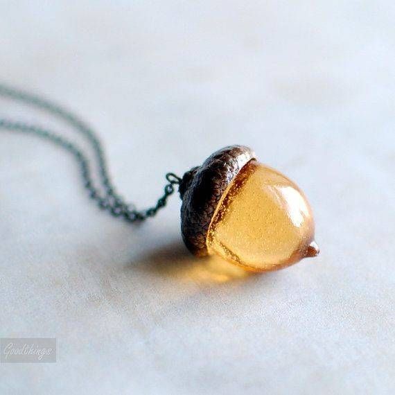 What A Pretty Layering Piece This Would Be. Amber Acorn Necklace Within Most Current Acorn Pendants (Photo 14 of 15)