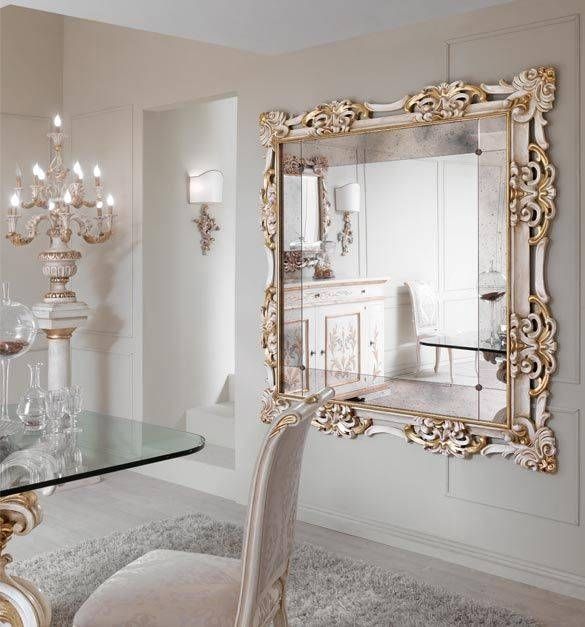15 Best Collection of Large White Framed Wall Mirrors 