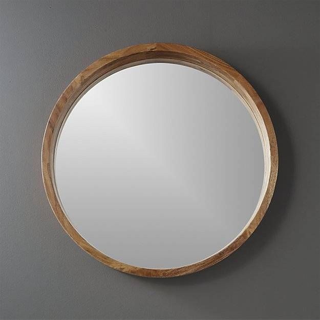 Acacia Wood 24" Wall Mirror | Cb2 Pertaining To Round Wood Wall Mirrors (Photo 2 of 15)