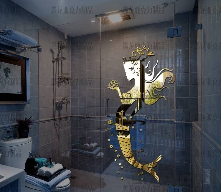 Aliexpress : Buy New Style Mermaid Princess Bathroom Glass In Mermaid Wall Mirrors (View 14 of 15)